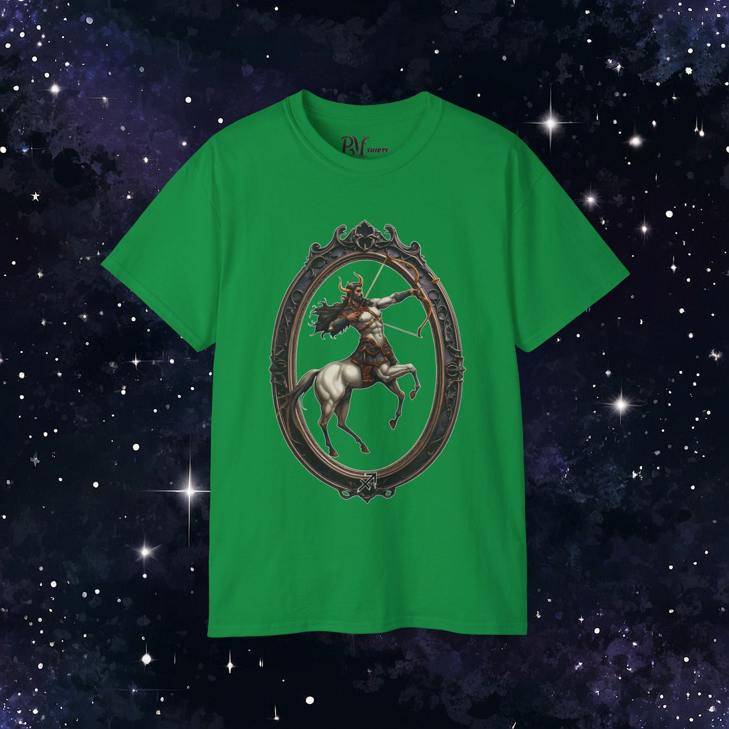 Gothic Sagittarius Zodiac T-Shirt: Dark Style Graphic Tee (Gildan 2000)