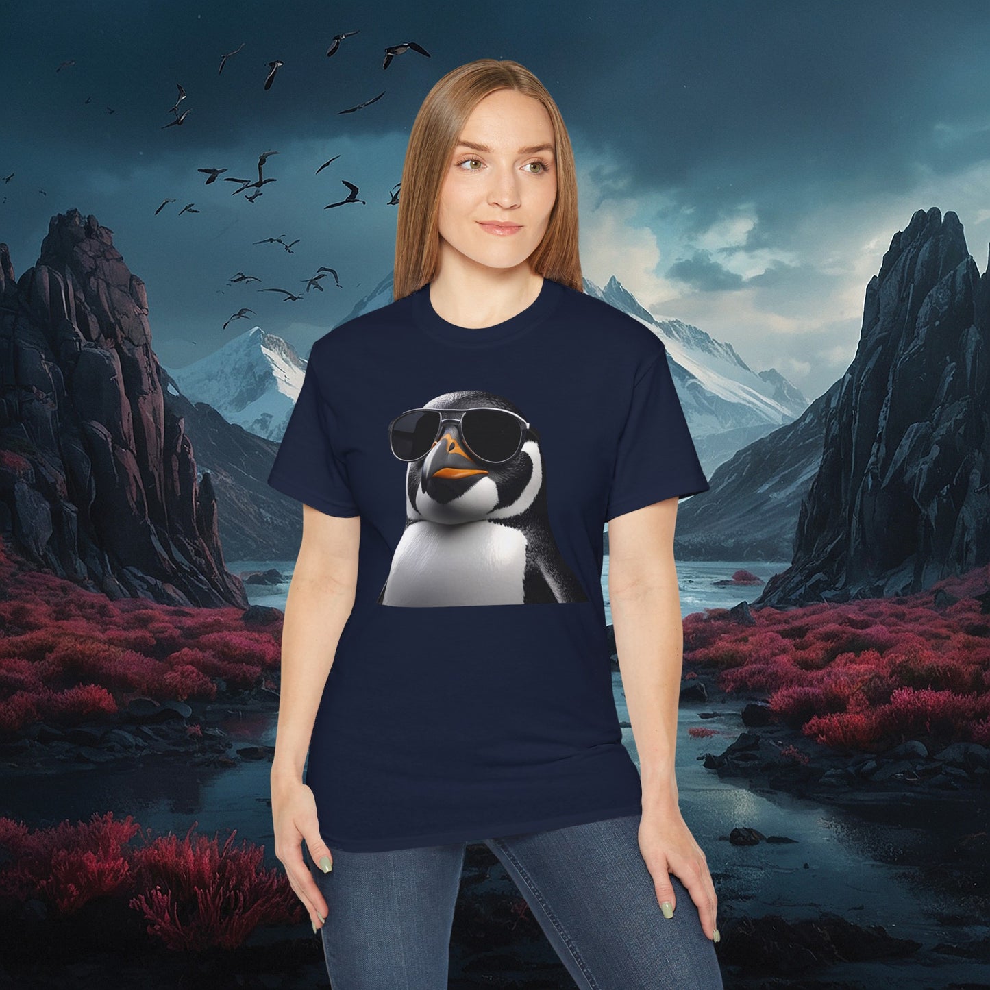Gothic Penguin T-Shirt: Dark Style Tee (Gildan 2000)