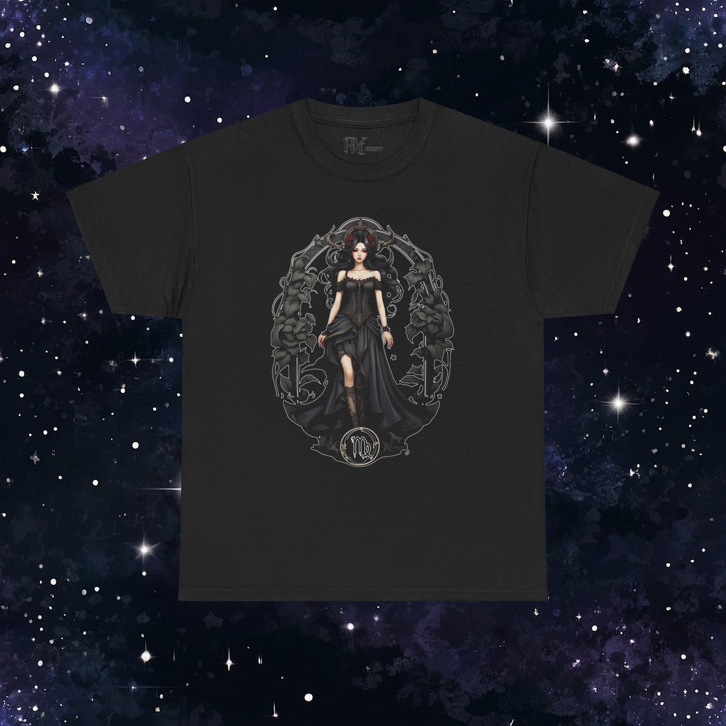 Gothic Virgo Zodiac T-Shirt: Dark Style Graphic Tee