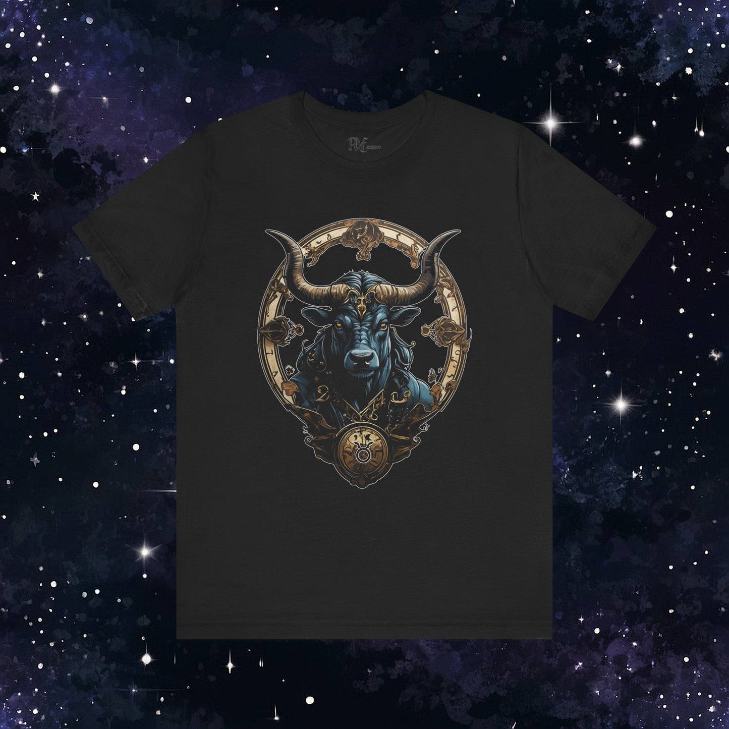 Gothic Taurus Zodiac T-Shirt: Dark Style Graphic Tee (Bella Canvas 3001)