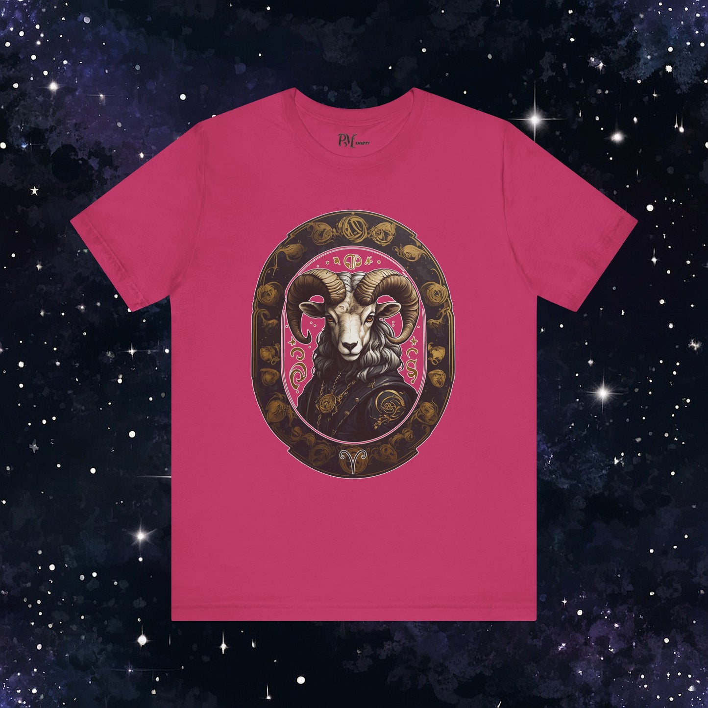 Gothic Aries Zodiac T-Shirt: Dark Style Graphic Tee (Bella Canvas 3001)