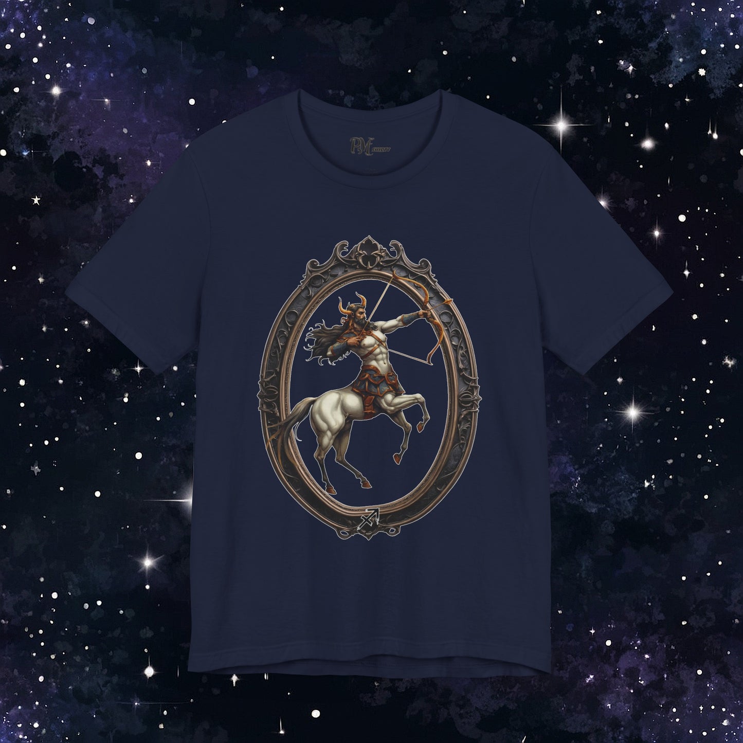 Gothic Sagittarius Zodiac T-Shirt: Dark Style Graphic Tee (Bella Canvas 3001)
