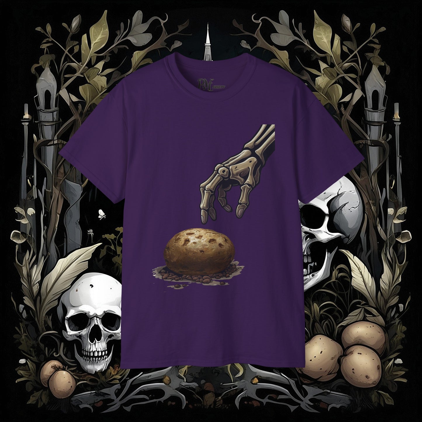 Front and Back Death's Potato Tee (Gildan 2000)