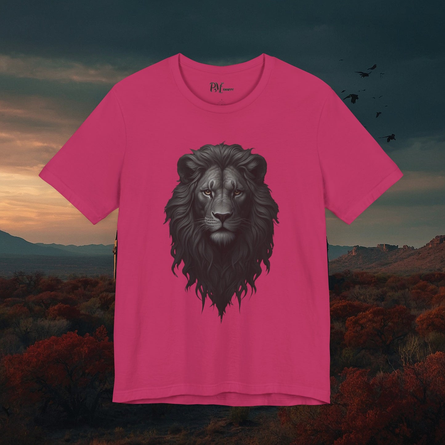 Gothic Lion Head T-Shirt: Dark Style Tee (Bella Canvas 3001)