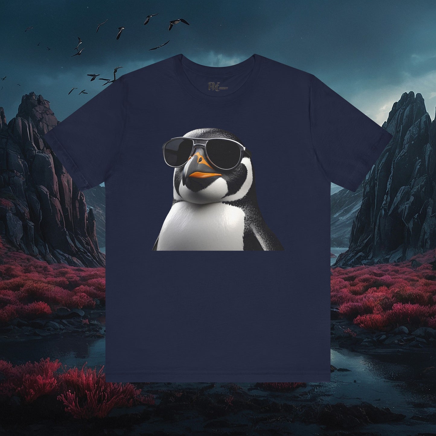 Gothic Penguin T-Shirt: Dark Style Tee (Bella Canvas 3001)
