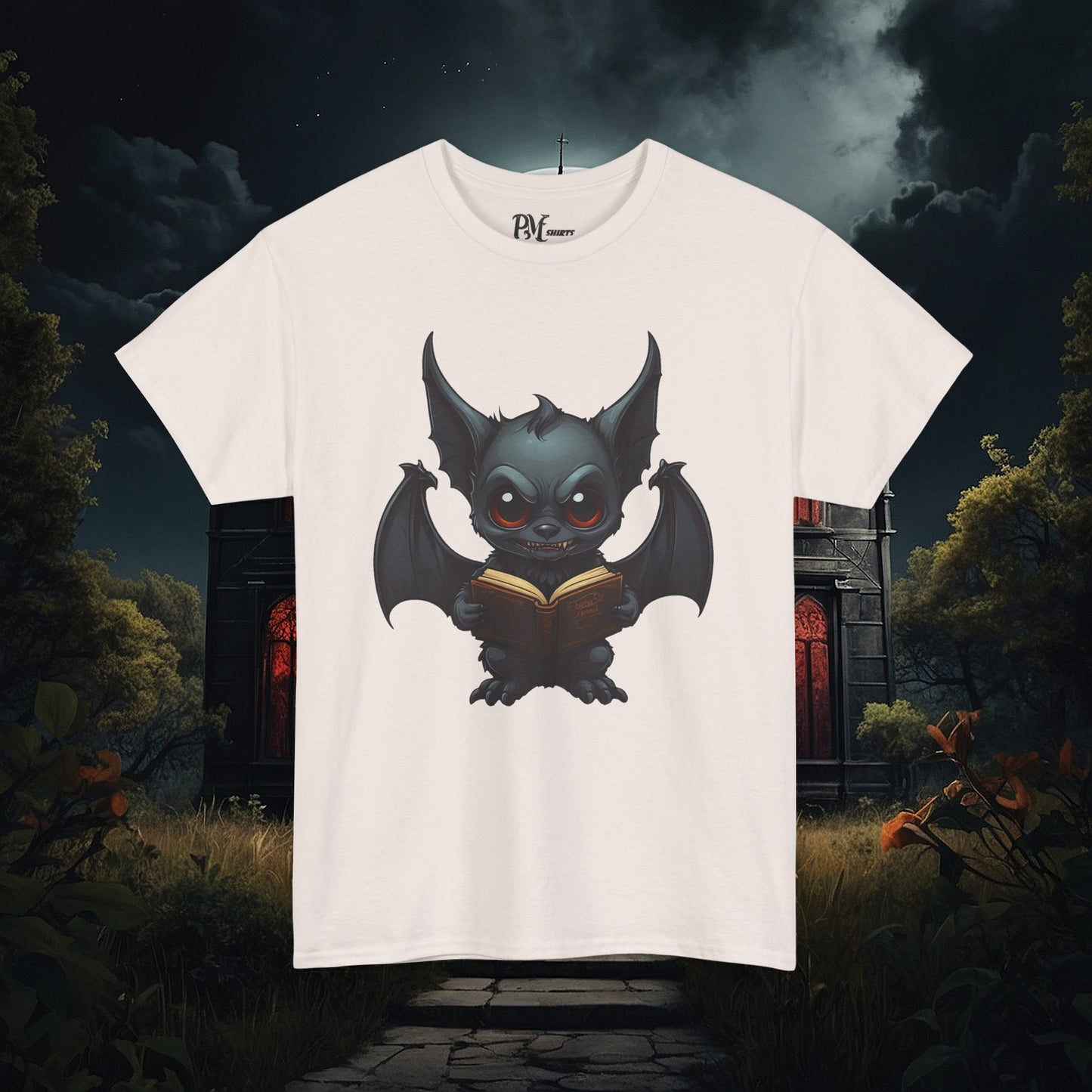 Gothic Bat Reading T-Shirt