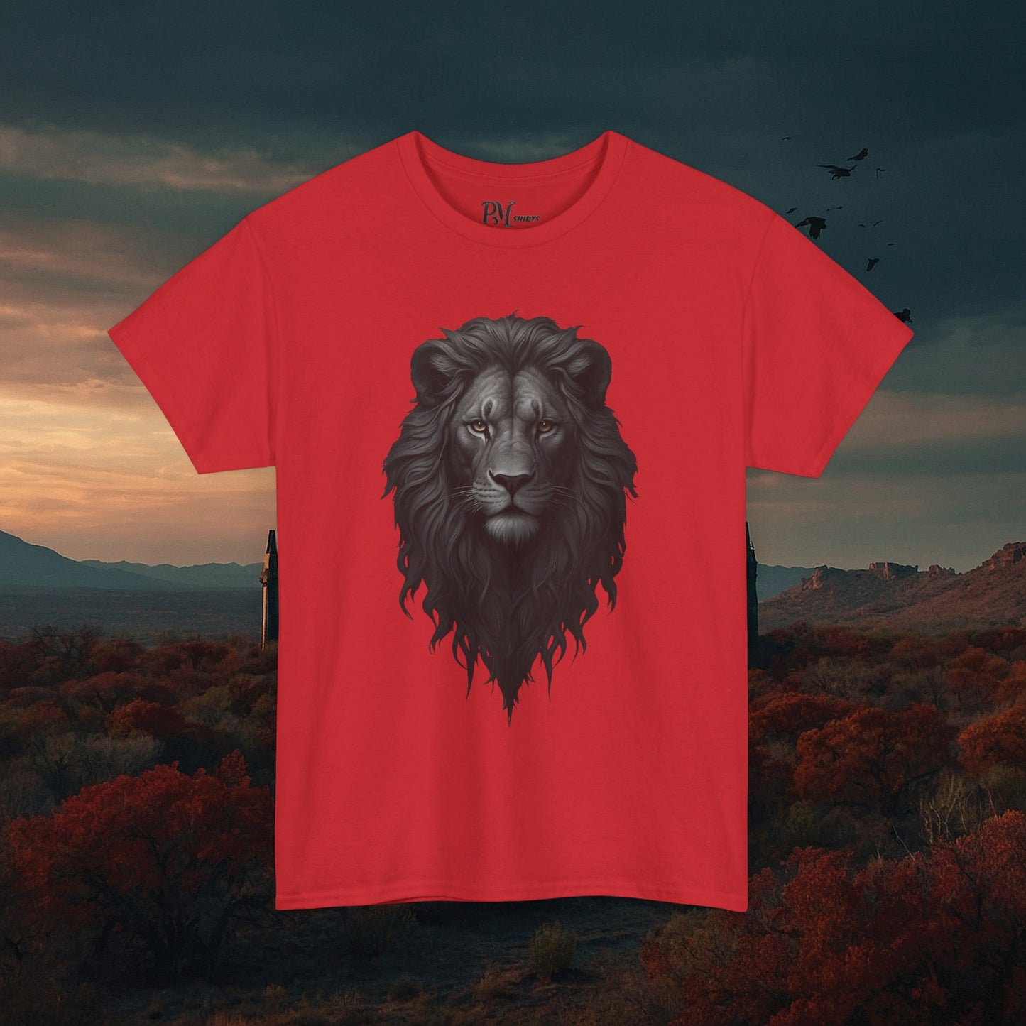 Gothic Lion Head T-Shirt: Dark Style Tee