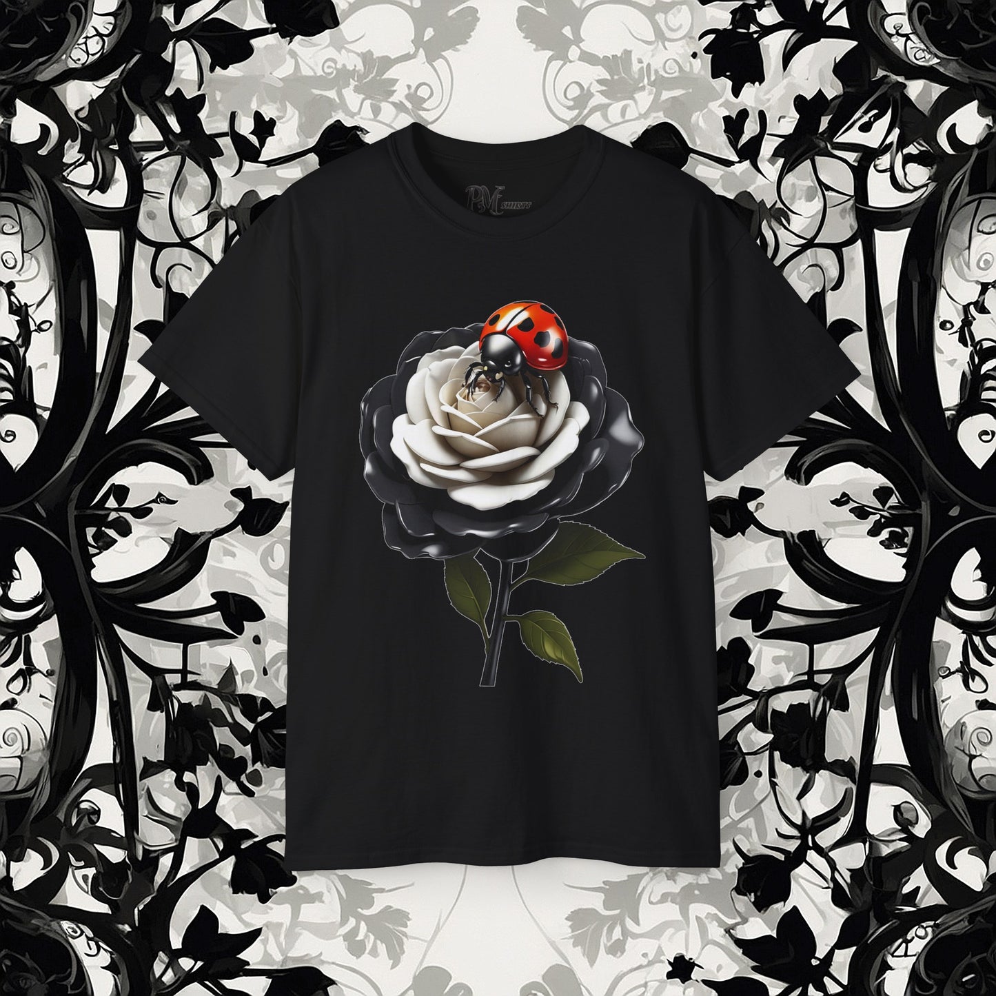 Ladybug on a Rose Tee (Gildan 2000)