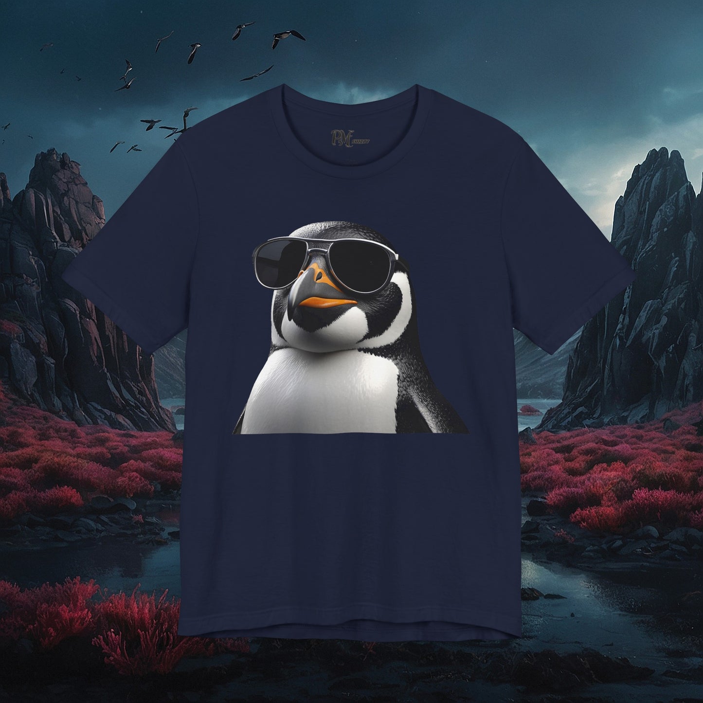 Gothic Penguin T-Shirt: Dark Style Tee (Bella Canvas 3001)