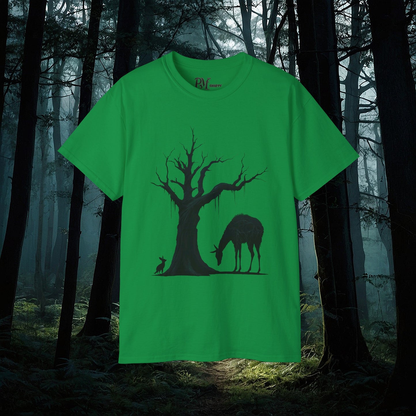 Dead Tree with Forest Critters Tee (Gildan 2000)