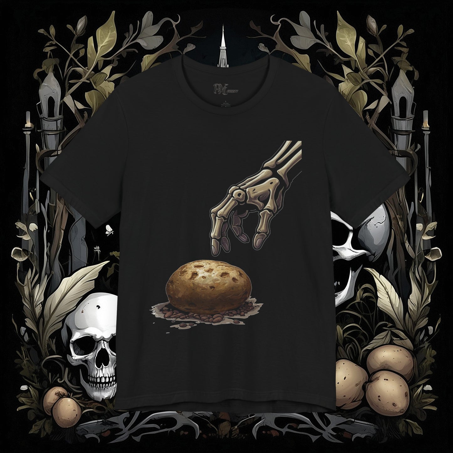 Front and Back Death's Potato Tee (Bella Canvas 3001)