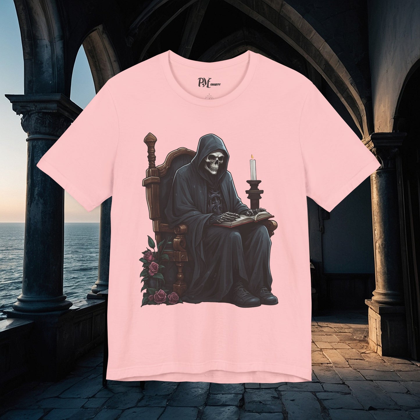 Grim Reaper Reading Tee (Bella Canvas 3001)
