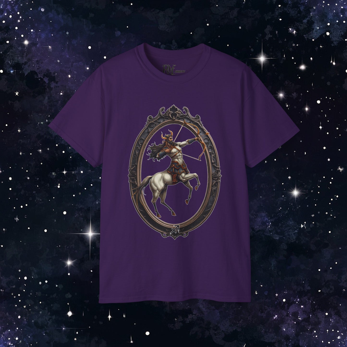 Gothic Sagittarius Zodiac T-Shirt: Dark Style Graphic Tee (Gildan 2000)