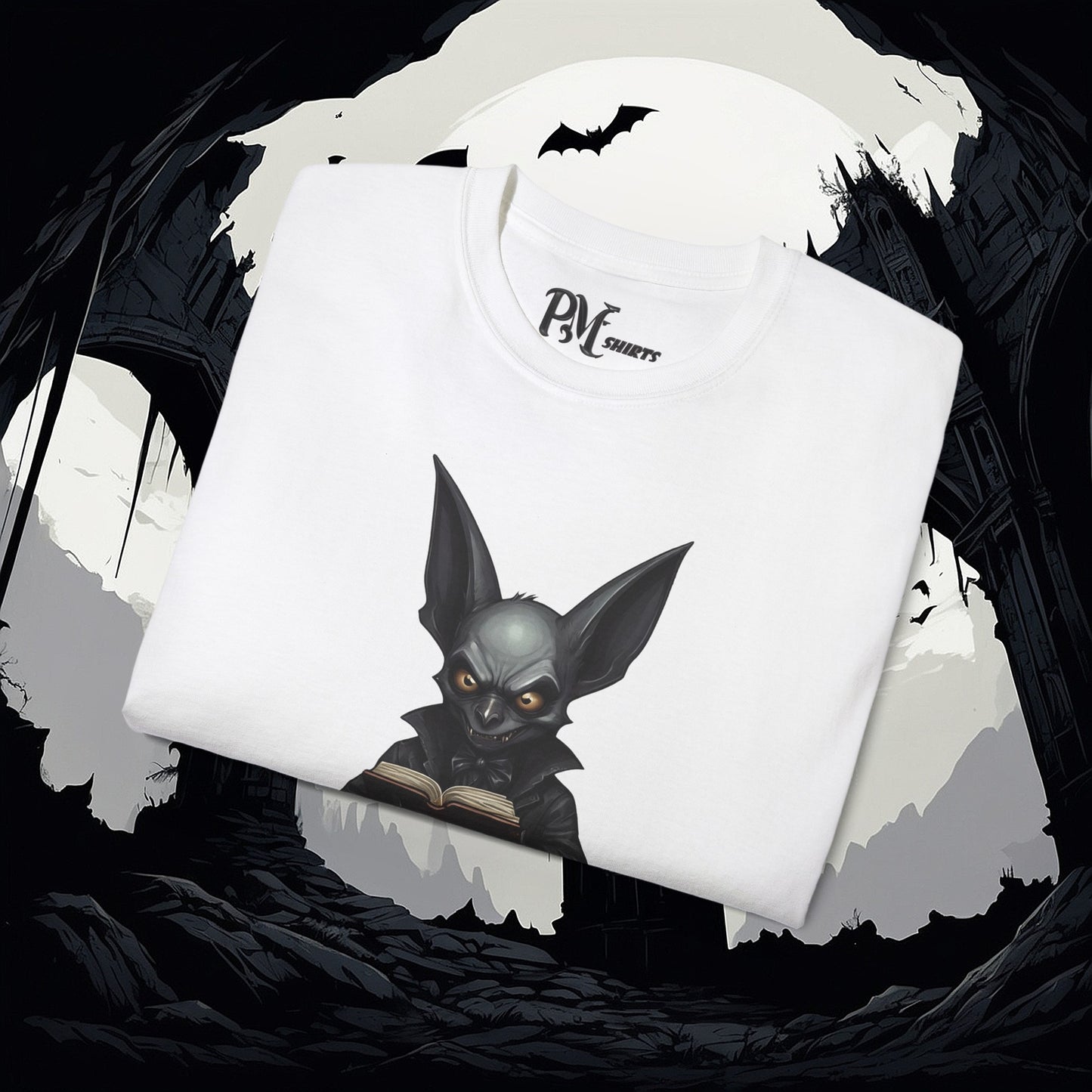 Vampire Bat Reading Tee (Gildan 2000)