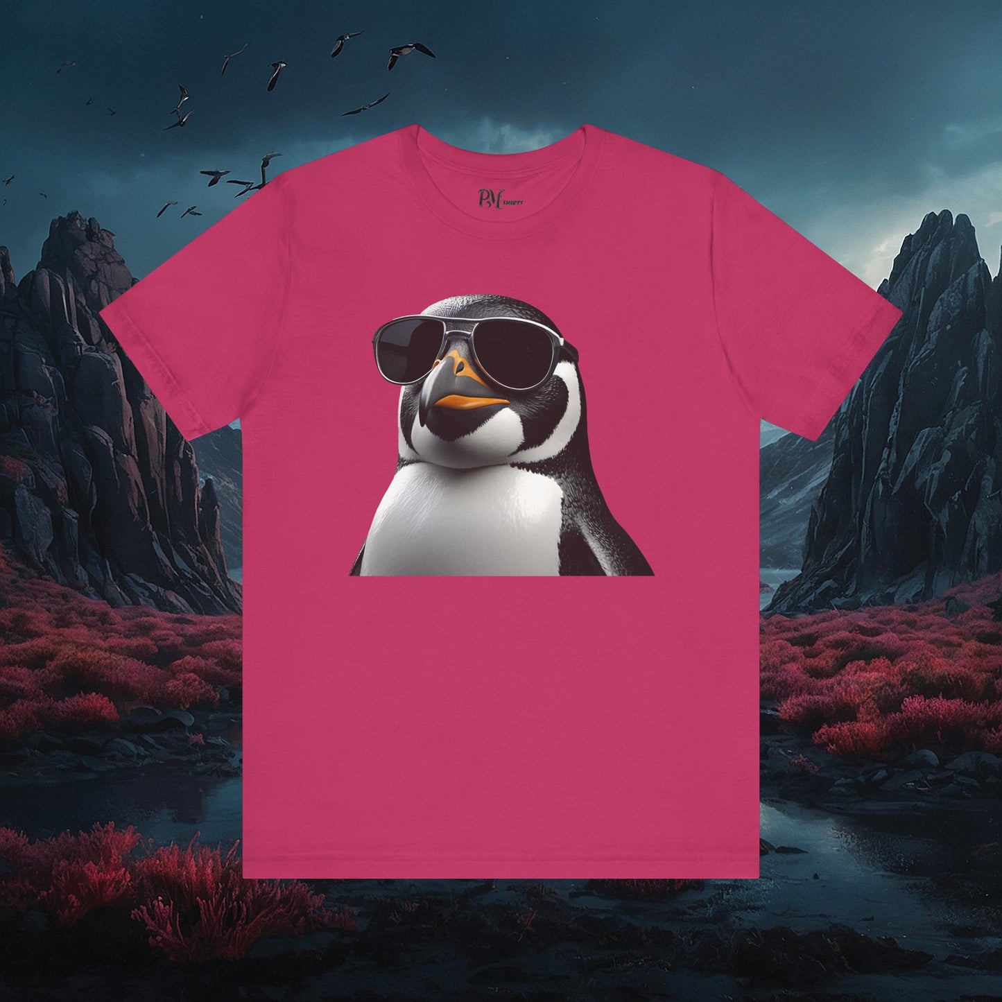 Gothic Penguin T-Shirt: Dark Style Tee (Bella Canvas 3001)