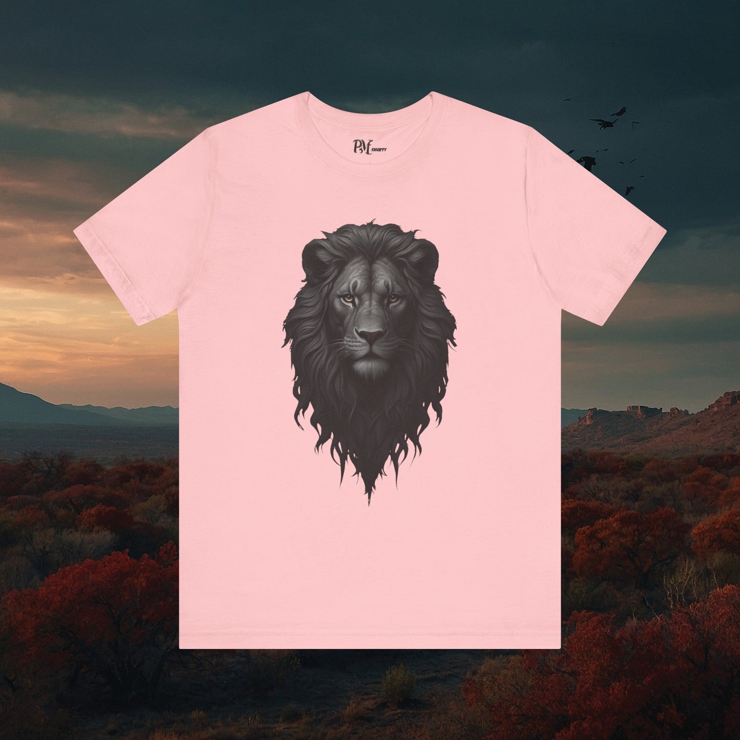 Gothic Lion Head T-Shirt: Dark Style Tee (Bella Canvas 3001)