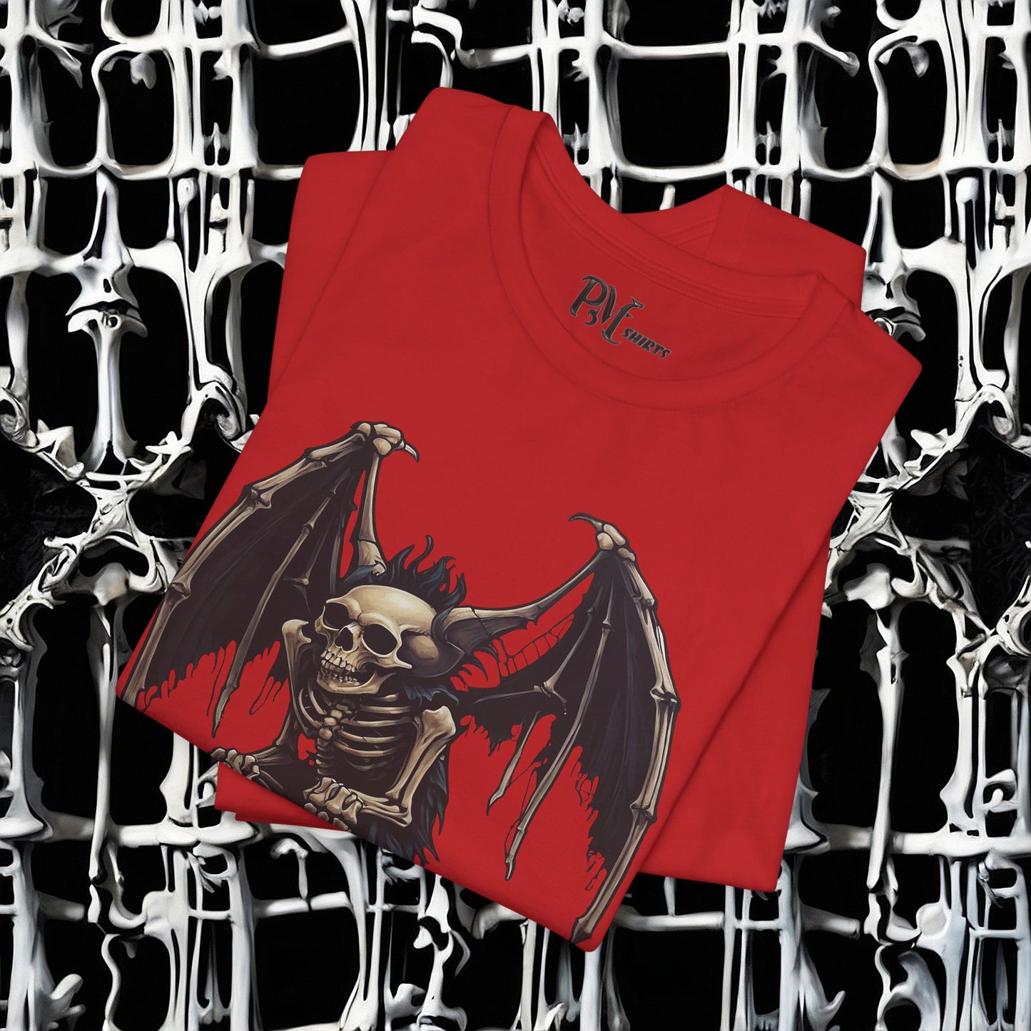 Winged Gargoyle Skeleton Tee (Bella Canvas 3001)
