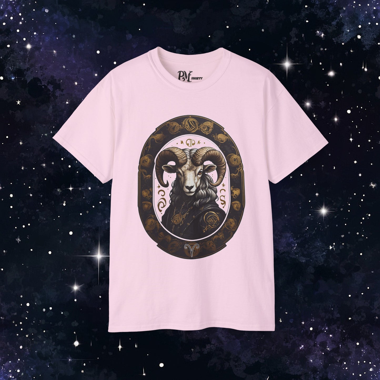 Gothic Aries Zodiac T-Shirt: Dark Style Graphic Tee (Gildan 2000)
