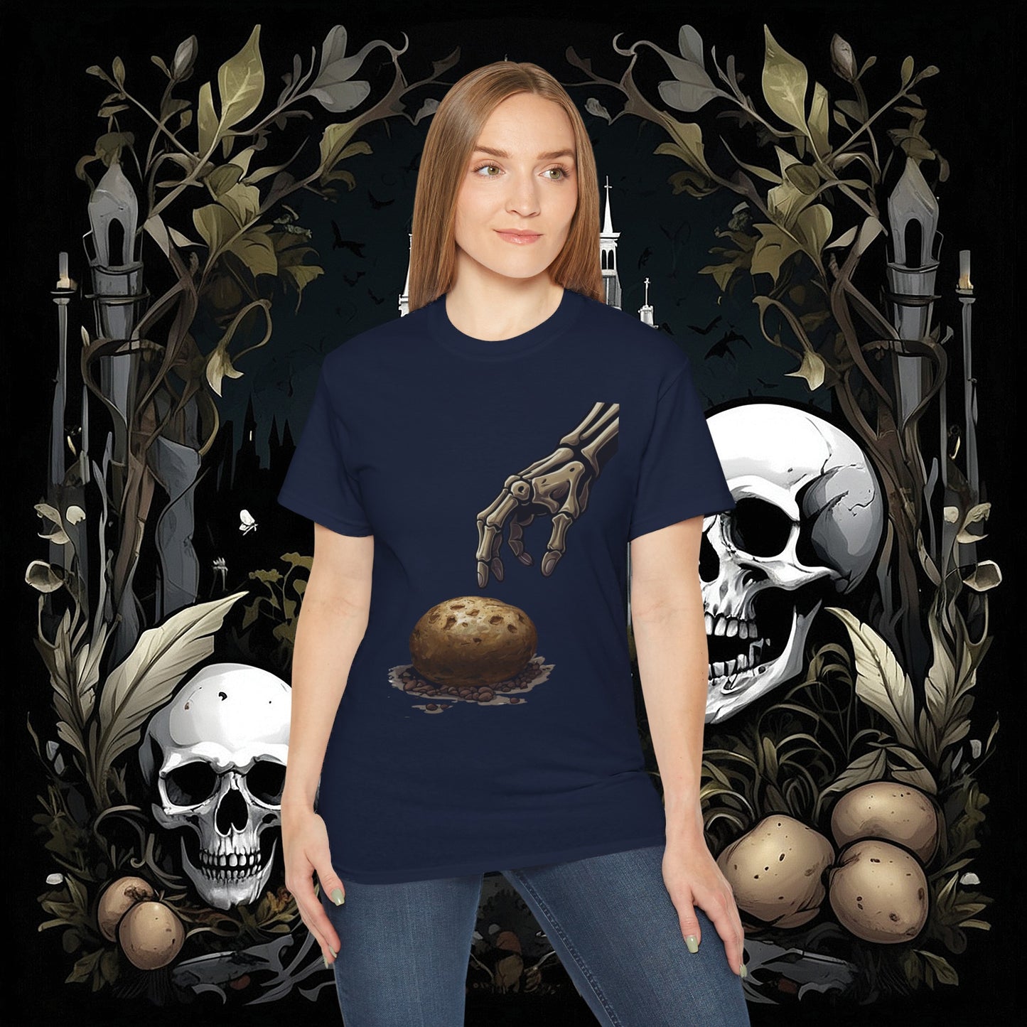 Front and Back Death's Potato Tee (Gildan 2000)