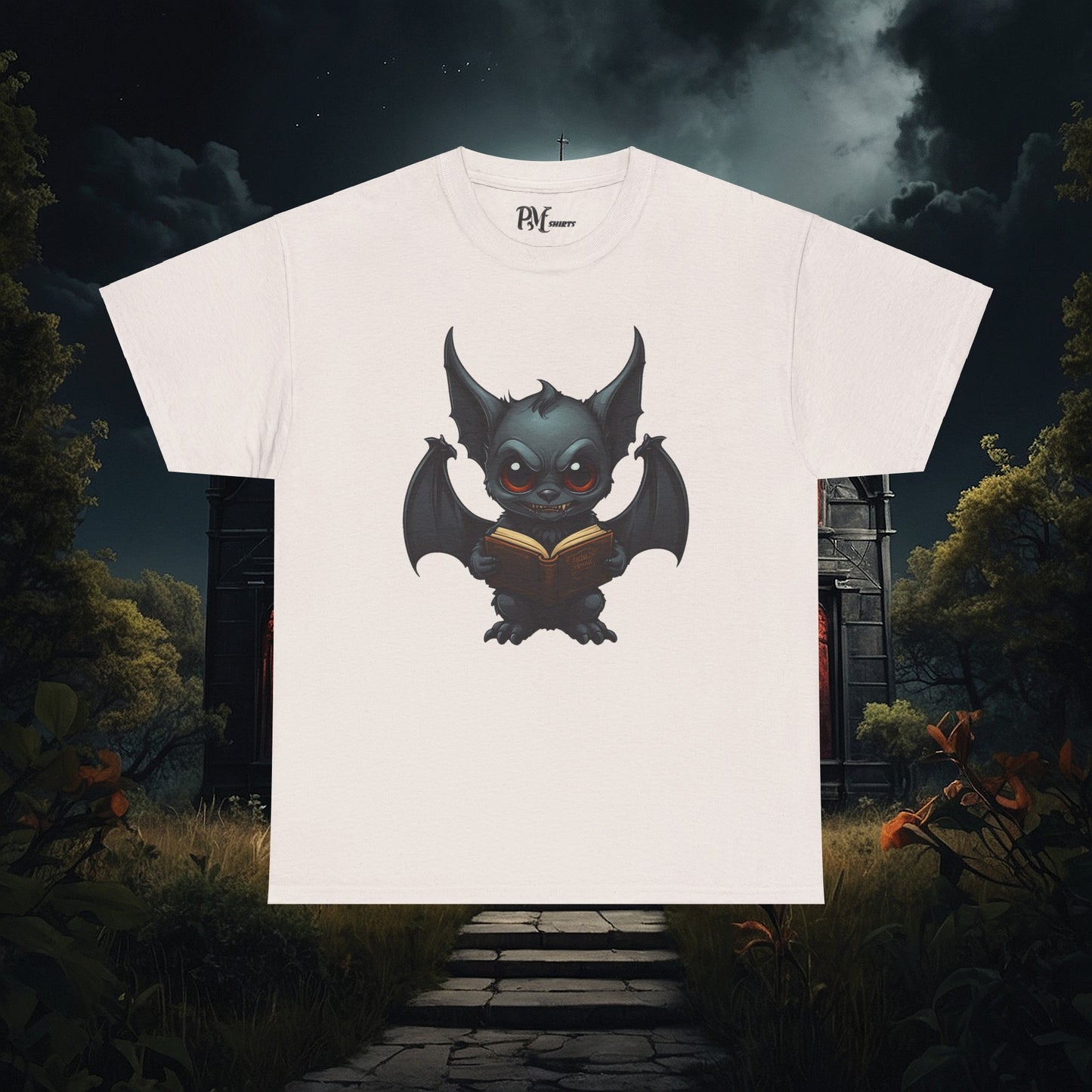 Gothic Bat Reading T-Shirt
