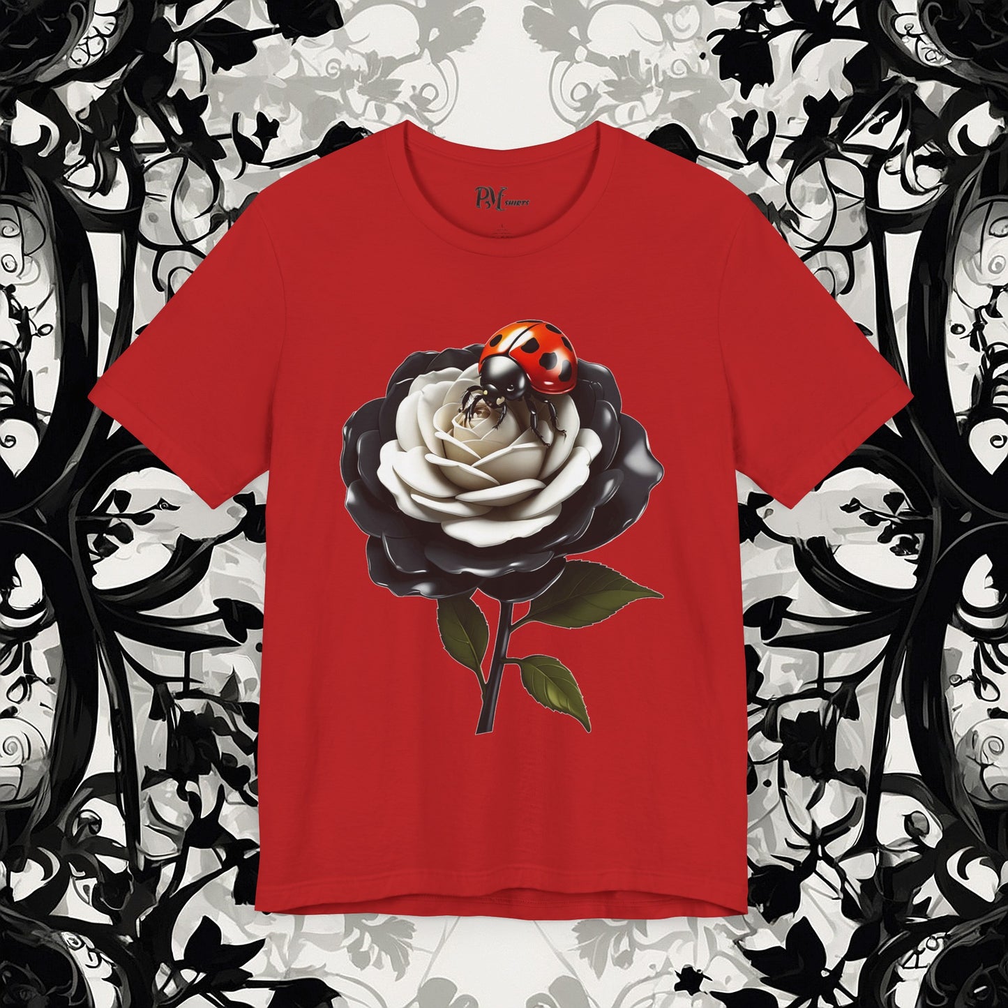 Ladybug on a Rose Tee (Bella Canvas 3001)