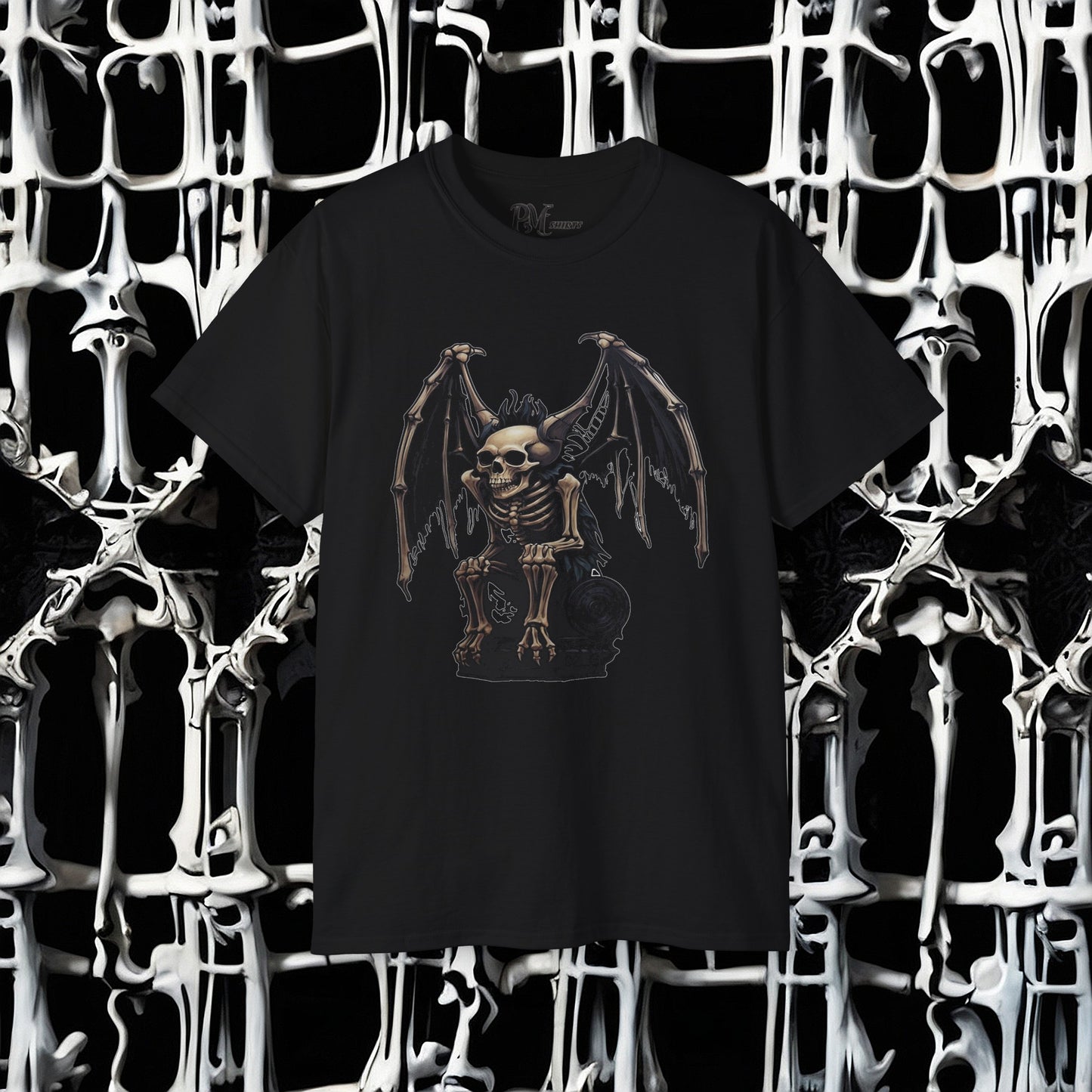 Winged Gargoyle Skeleton Tee (Gildan 2000)