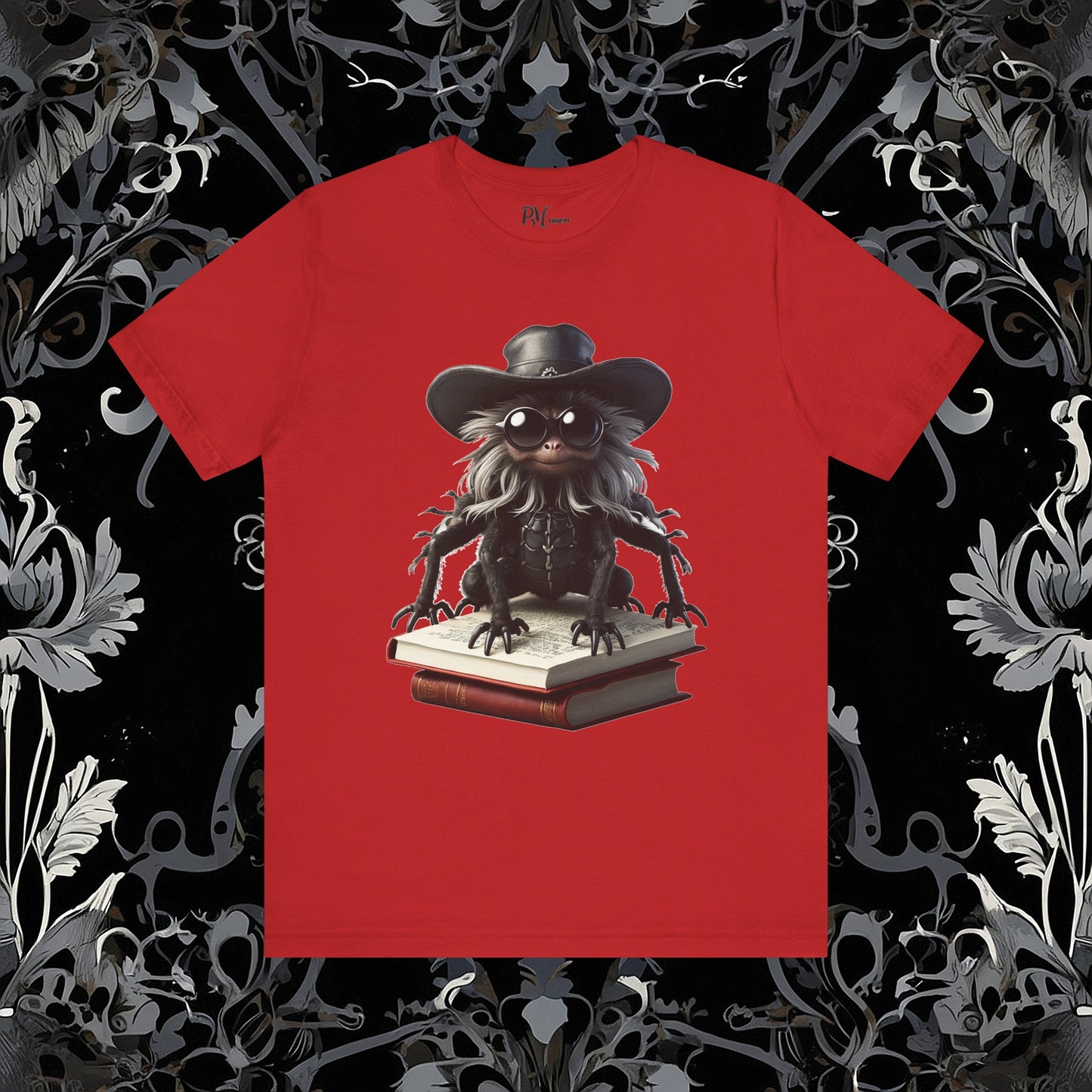 Goth Reading Spider T-Shirt | Dark Fantasy Tee (Bella Canvas 3001)