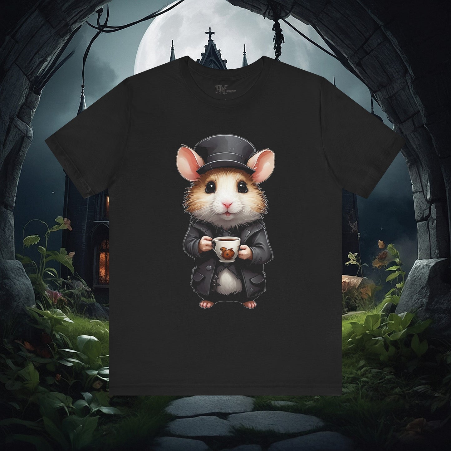 Hamster with Mug Tee (Bella Canvas 3001)