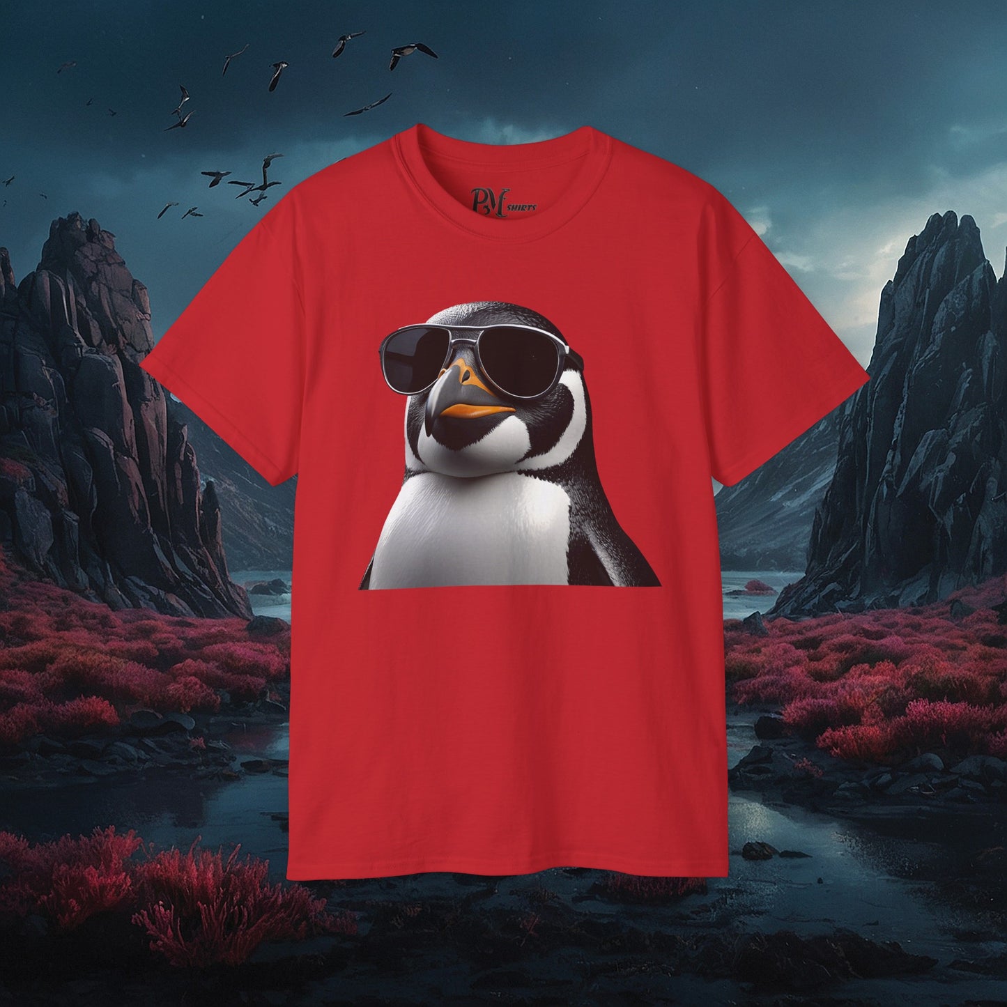 Gothic Penguin T-Shirt: Dark Style Tee (Gildan 2000)