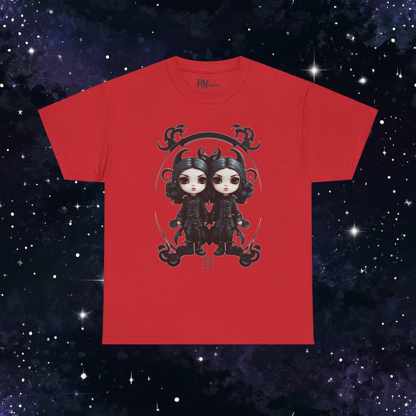 Gothic Gemini Zodiac T-Shirt: Dark Style Graphic Tee