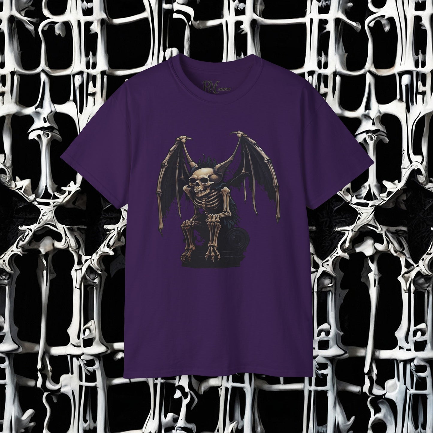 Winged Gargoyle Skeleton Tee (Gildan 2000)