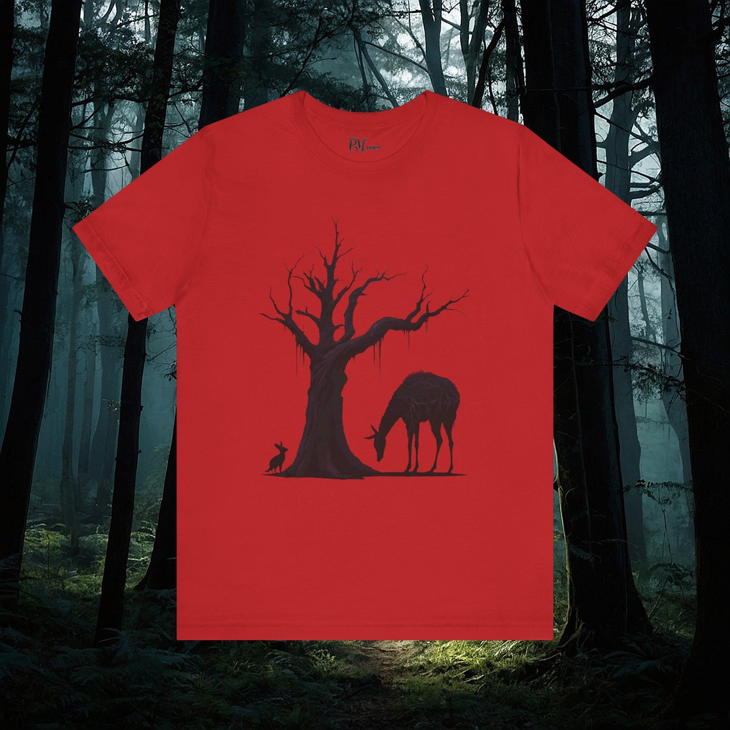 Dead Tree with Forest Critters Tee (Bella Canvas 3001)