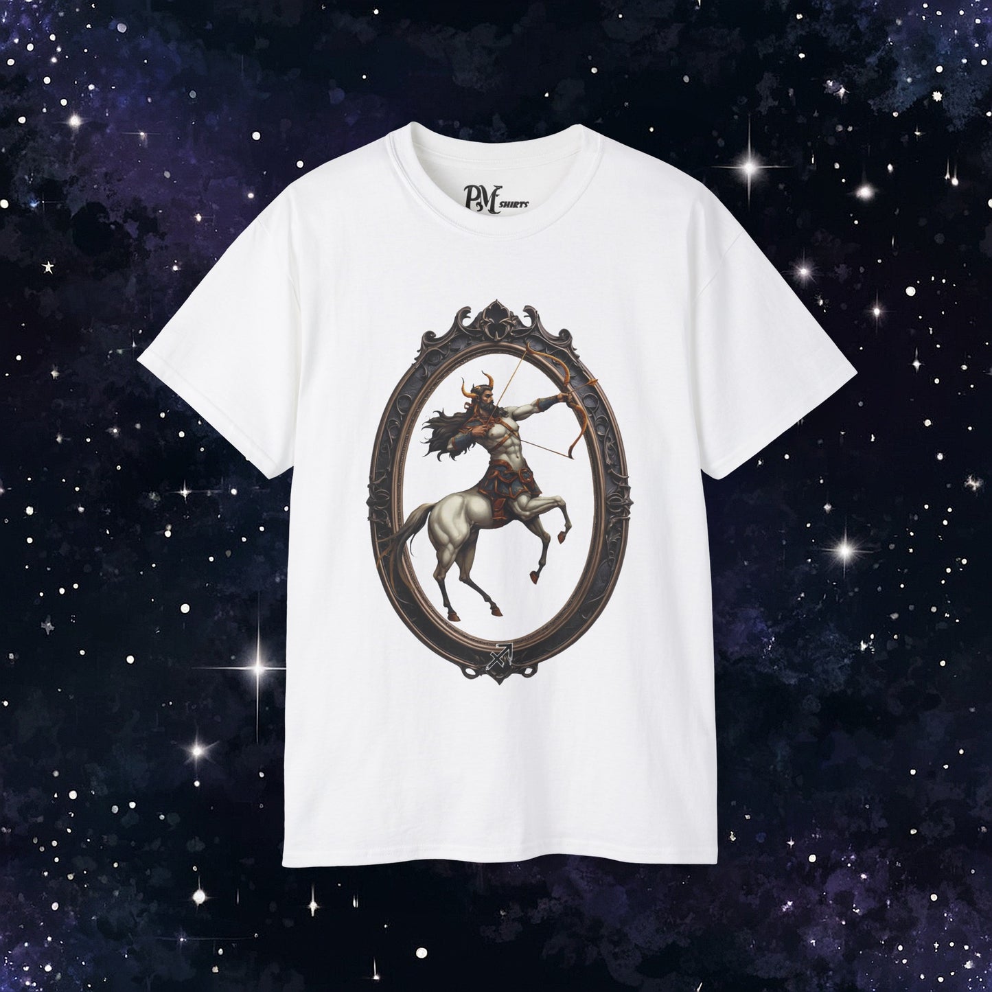 Gothic Sagittarius Zodiac T-Shirt: Dark Style Graphic Tee (Gildan 2000)