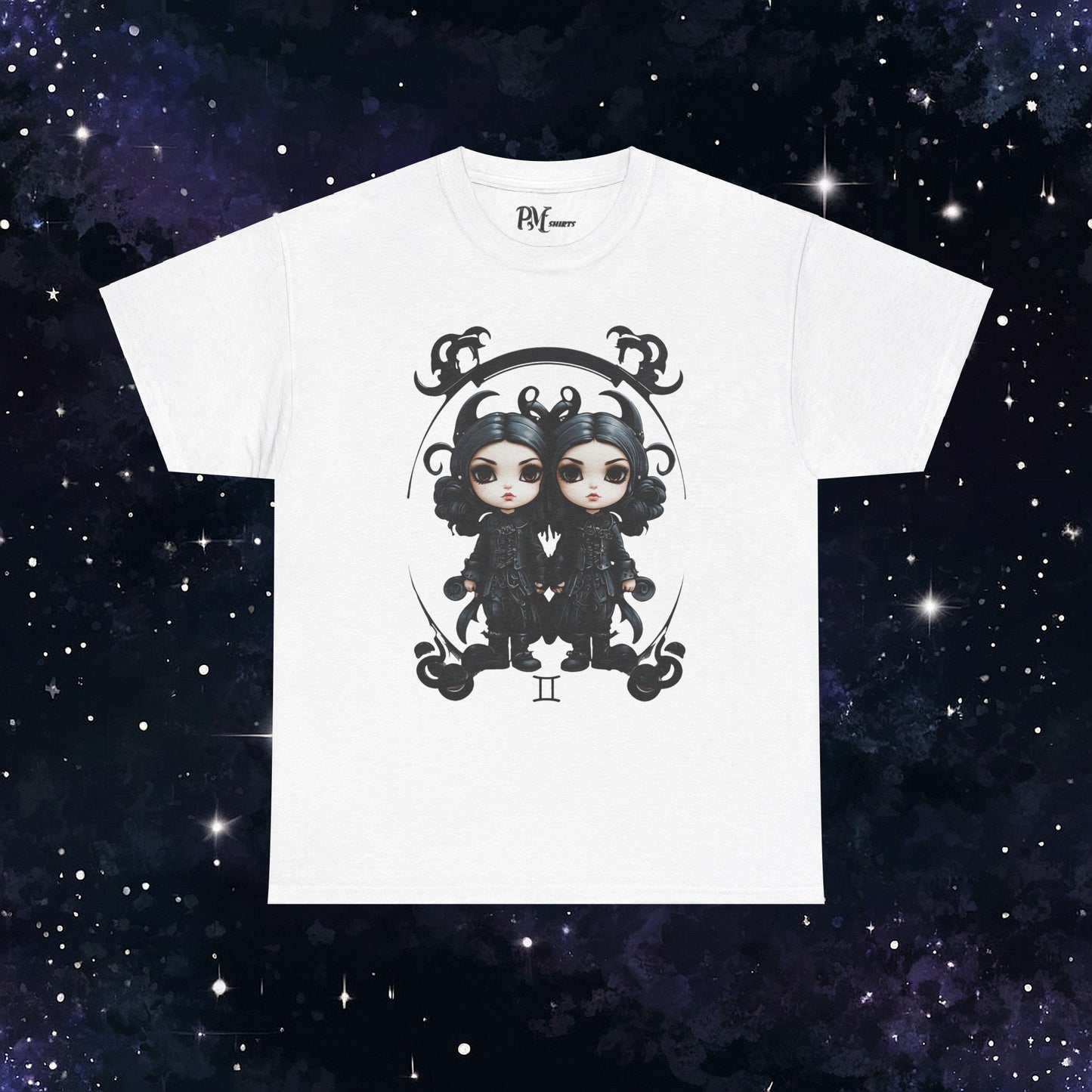 Gothic Gemini Zodiac T-Shirt: Dark Style Graphic Tee