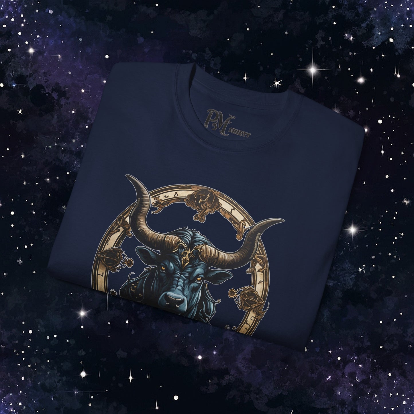 Gothic Taurus Zodiac T-Shirt: Dark Style Graphic Tee (Gildan 2000)