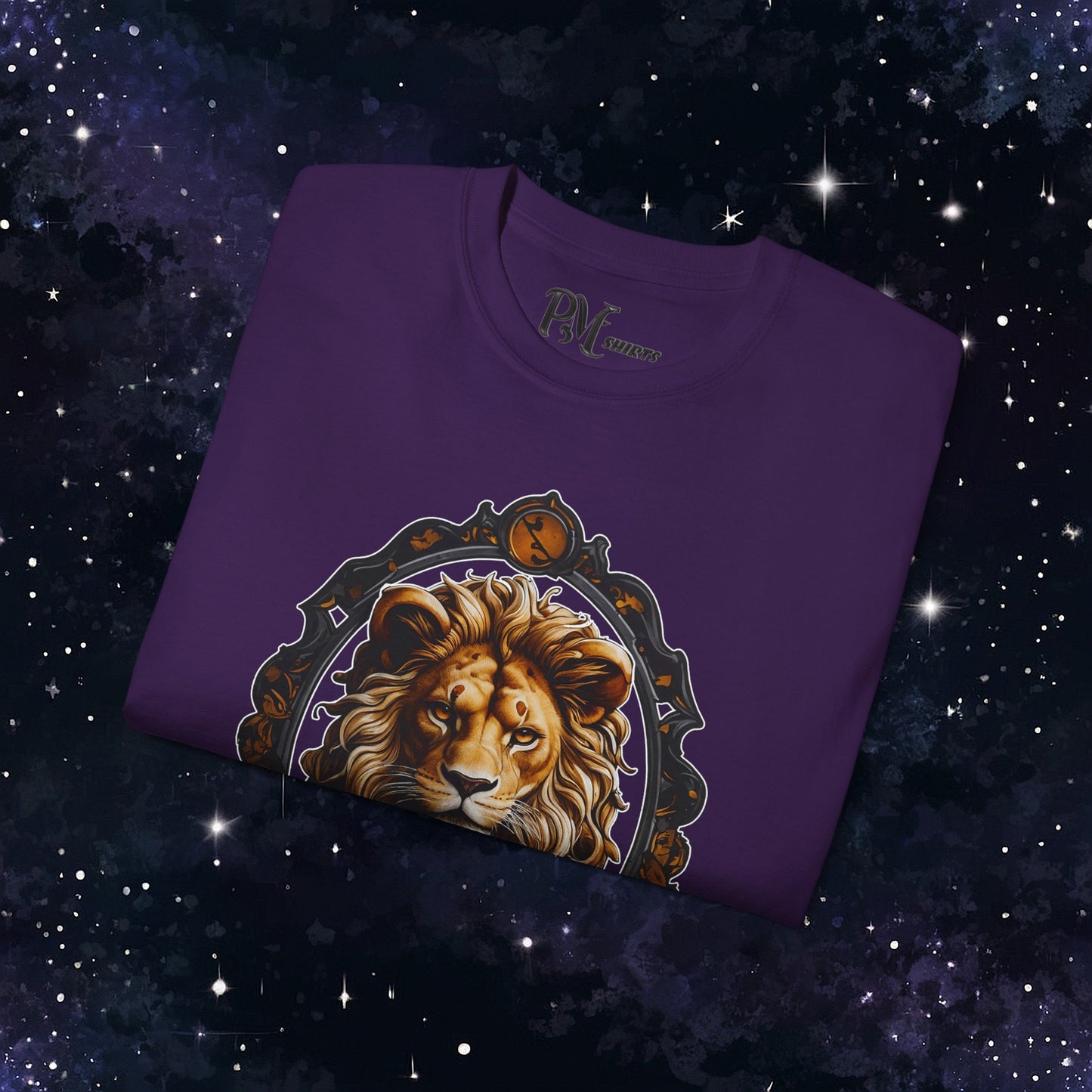 Gothic Leo Zodiac T-Shirt: Dark Style Graphic Tee (Gildan 2000)