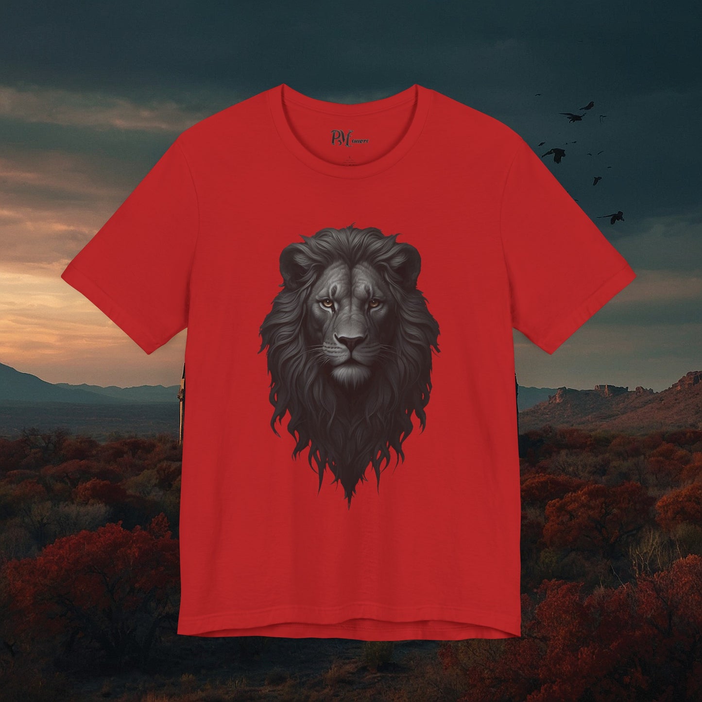 Gothic Lion Head T-Shirt: Dark Style Tee (Bella Canvas 3001)