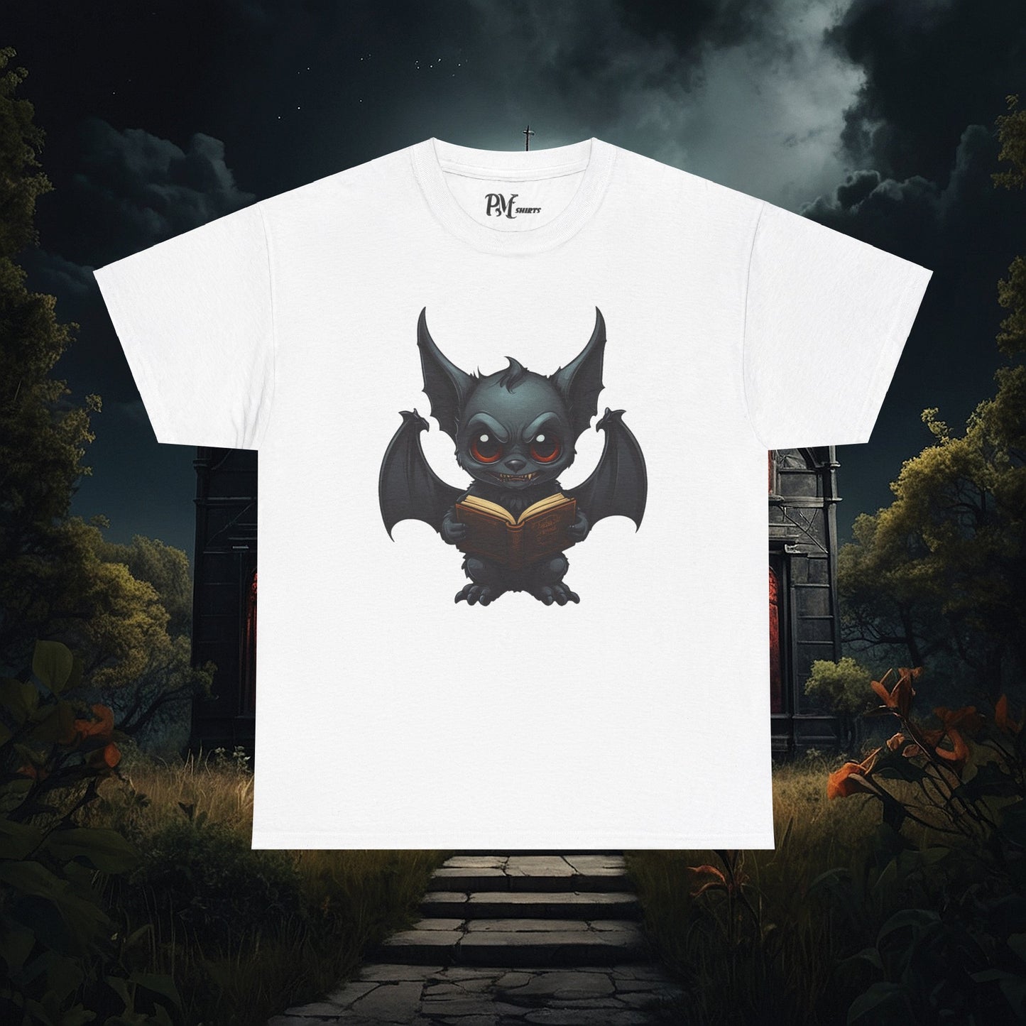 Gothic Bat Reading T-Shirt