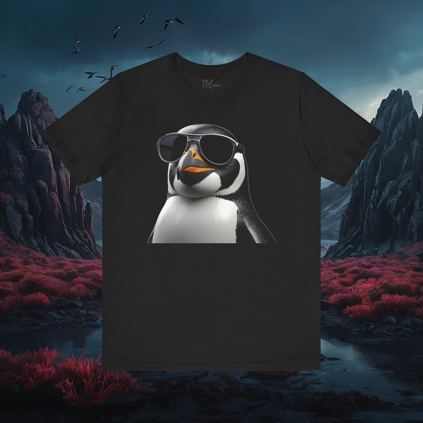 Gothic Penguin T-Shirt: Dark Style Tee (Bella Canvas 3001)