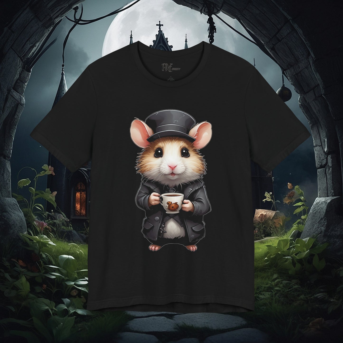 Hamster with Mug Tee (Bella Canvas 3001)