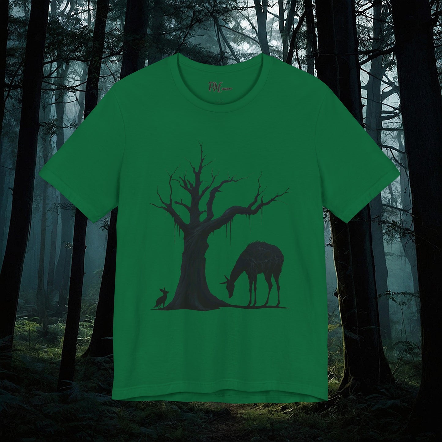 Dead Tree with Forest Critters Tee (Bella Canvas 3001)