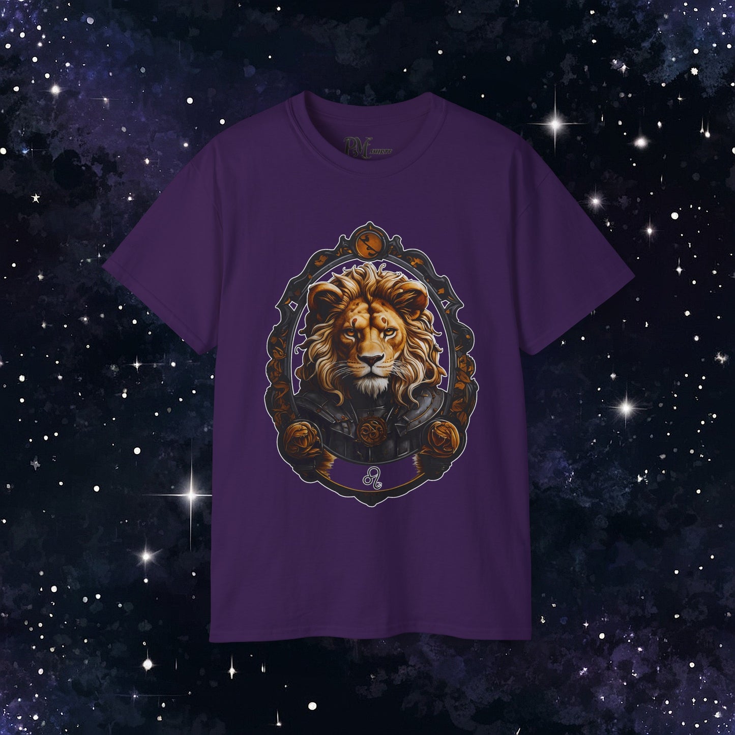 Gothic Leo Zodiac T-Shirt: Dark Style Graphic Tee (Gildan 2000)