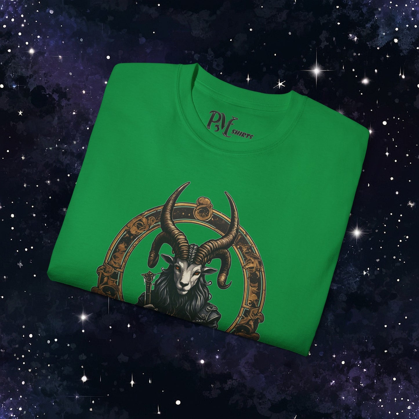 Gothic Capricorn Zodiac T-Shirt - Dark Style with Symbol (Gildan 2000)