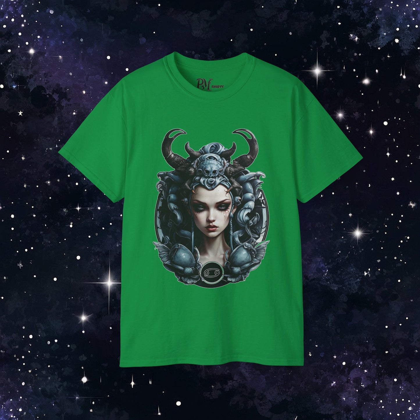 Gothic Cancer Zodiac T-Shirt - Dark Style with Symbol (Gildan 2000)