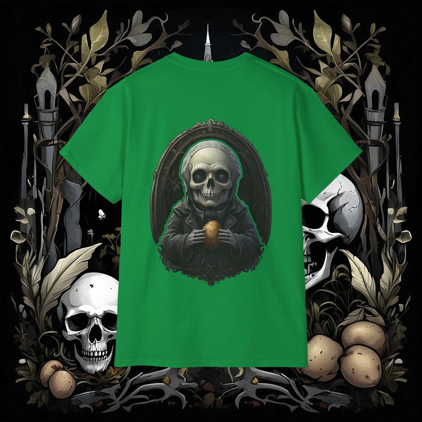 Front and Back Death's Potato Tee (Gildan 2000)