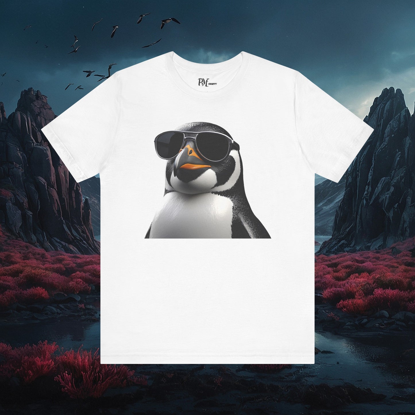 Gothic Penguin T-Shirt: Dark Style Tee (Bella Canvas 3001)
