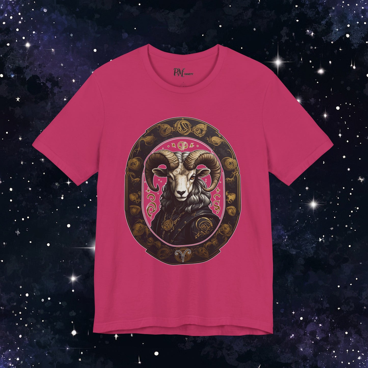 Gothic Aries Zodiac T-Shirt: Dark Style Graphic Tee (Bella Canvas 3001)