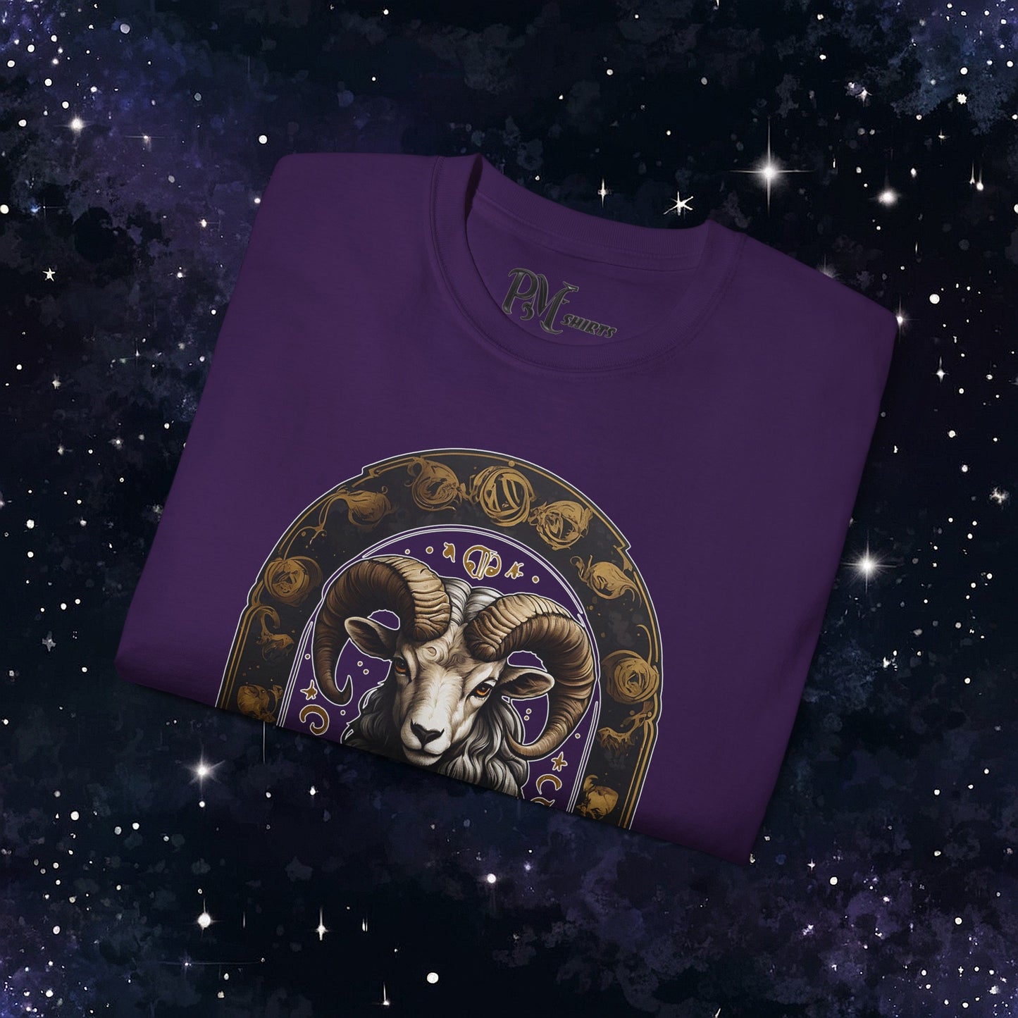 Gothic Aries Zodiac T-Shirt: Dark Style Graphic Tee (Gildan 2000)