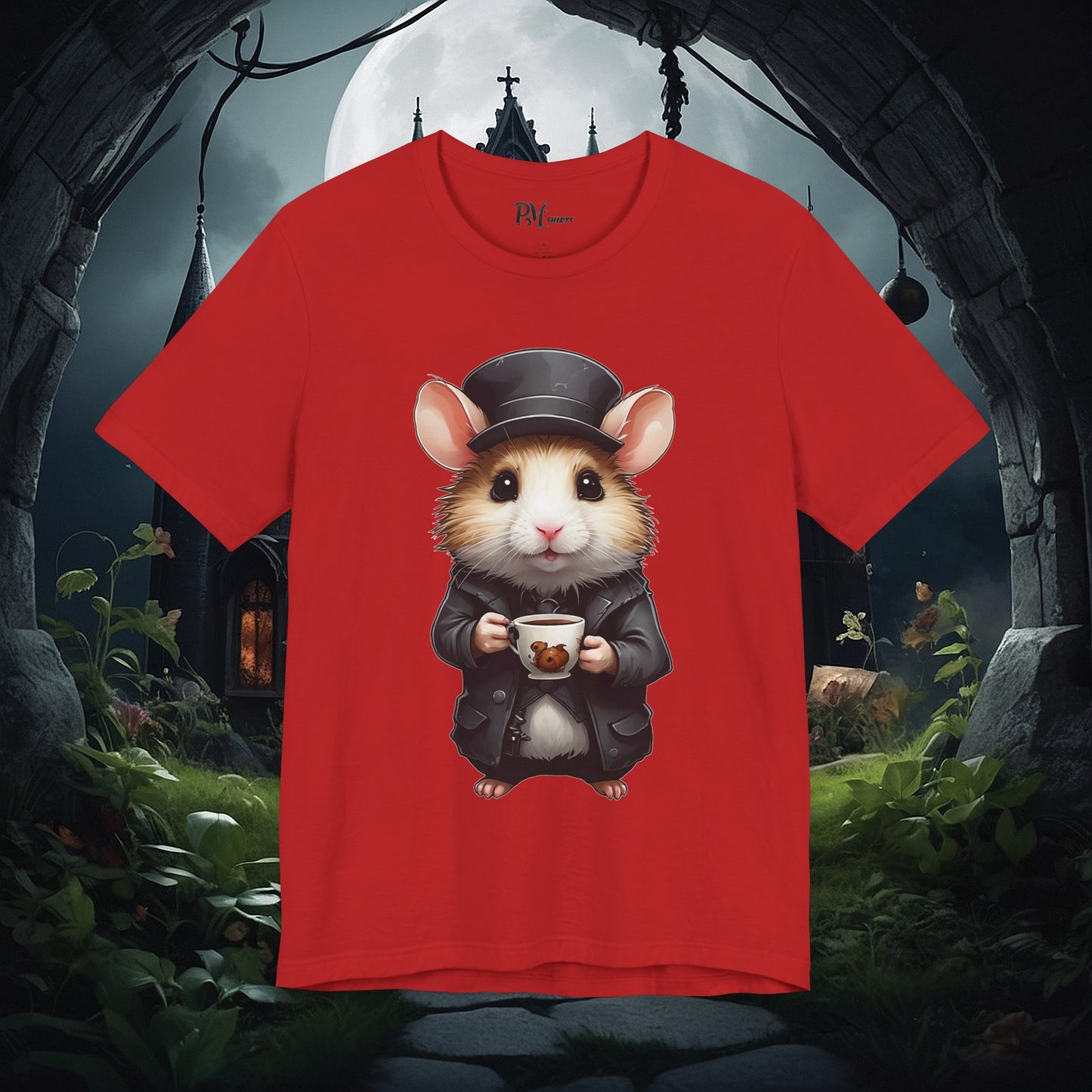 Hamster with Mug Tee (Bella Canvas 3001)