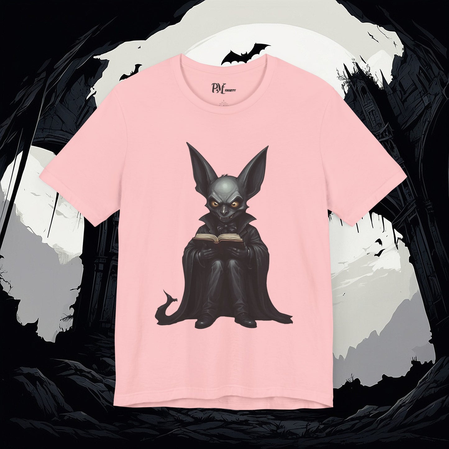 Vampire Bat Reading Tee (Bella Canvas 3001)